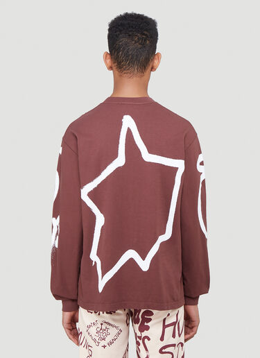 Come Tees Spray Logo Print Sweatshirt Brown com0340008