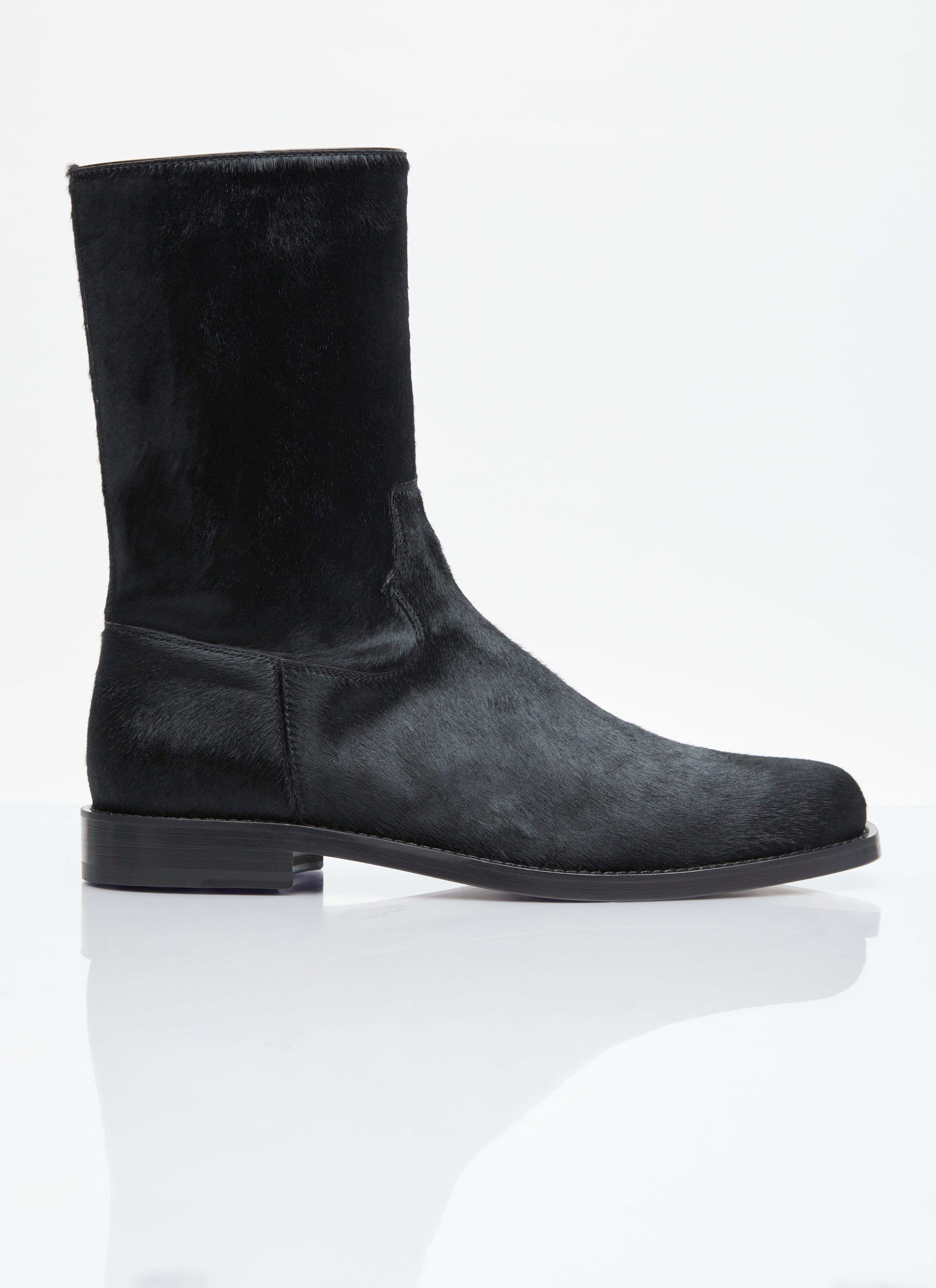 Dries Van Noten Men s Ponyhair Boots in Black LN CC