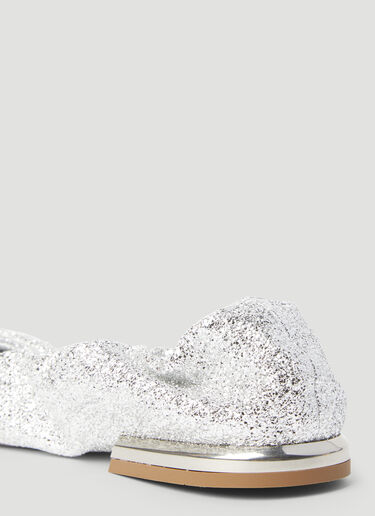 Dries Van Noten Glitter Flats Silver dvn0255003