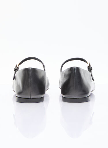 Prada Nappa Leather Ballerina Flats Black pra0256057