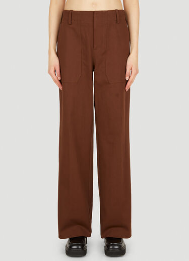 Plan C Wide Leg Pants Brown plc0250018