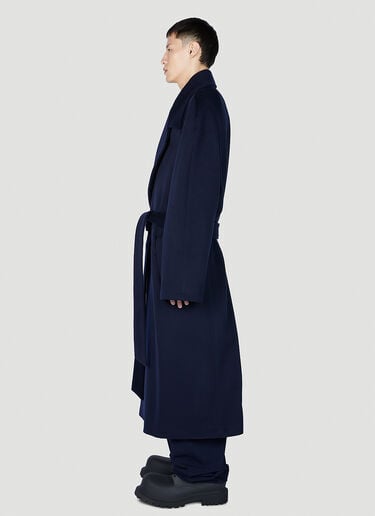 Balenciaga Raglan Belted Coat Dark Blue bal0151004