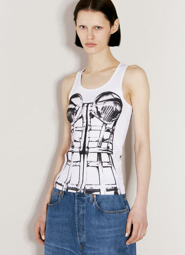 Jean Paul Gaultier Cage Trompe L'oeil Tank Top White jpg0256016