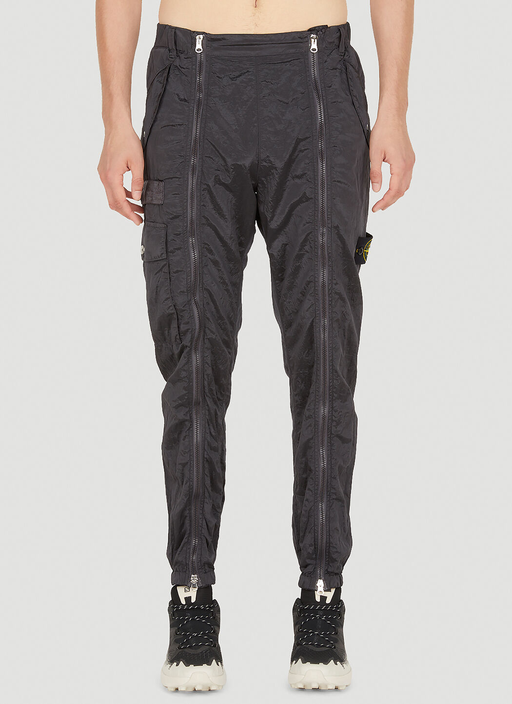 Stone Island Zip Front Track Pants in Black LN CC