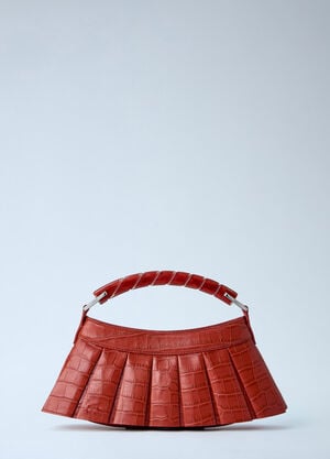 Lacoste Runway H Lenglen Crocodile Effect Leather Bag Red lac0364005