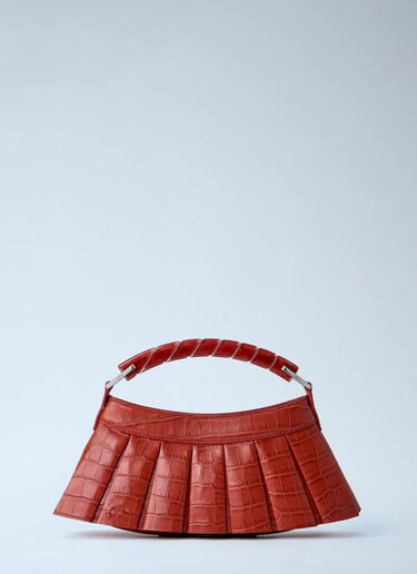 Lacoste Runway H Lenglen Crocodile Effect Leather Bag Red lac0364005