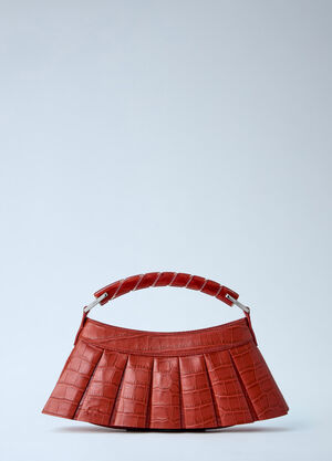 Lacoste Runway H Lenglen Crocodile Effect Leather Bag Red lac0364005