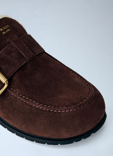 LN-CC® - Prada: Suede Mules - Brown Prada Suede Mules Brown pra0266007