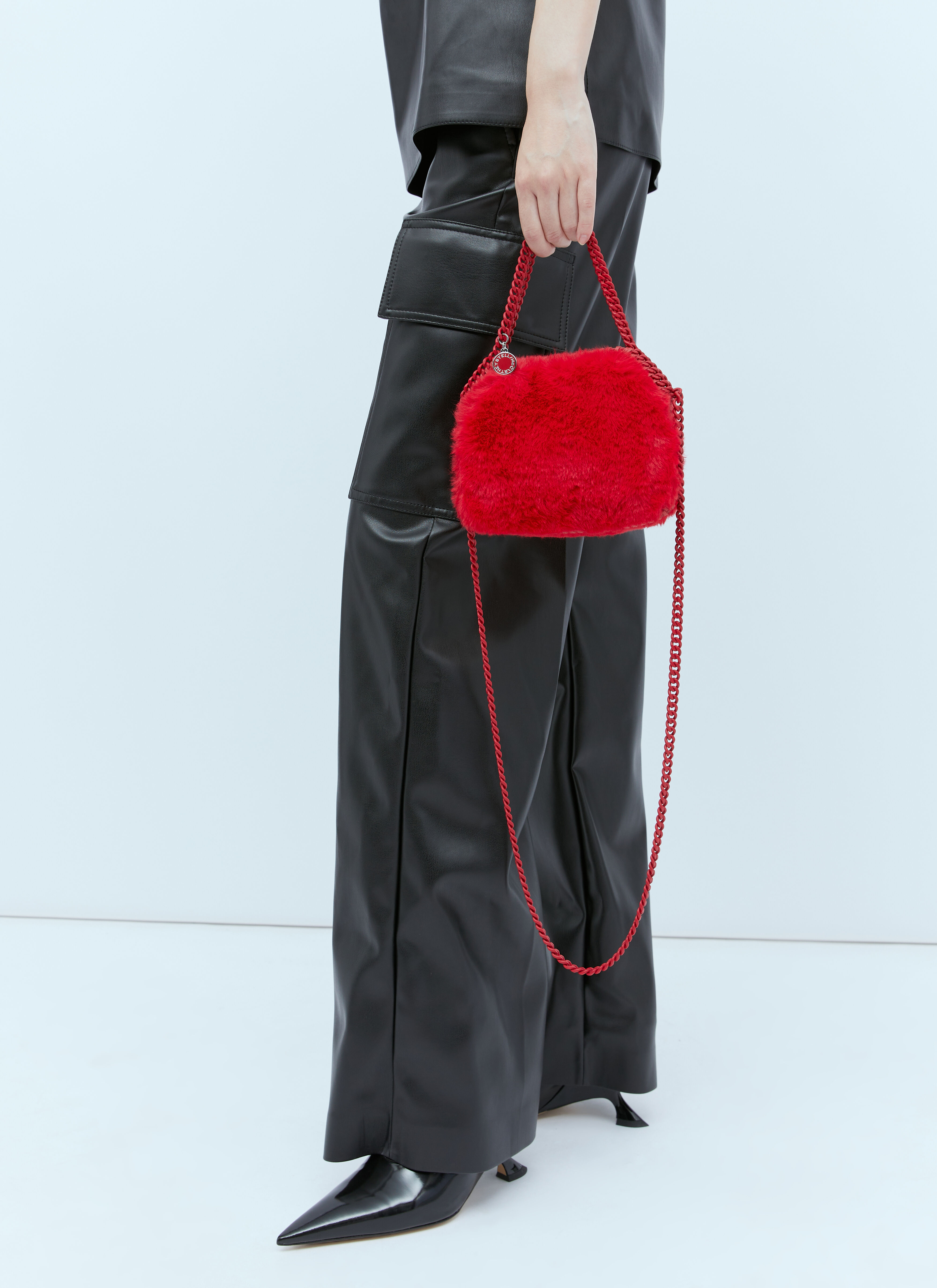 Stella McCartney Faux Fur Mini Shoulder Bag in Red LN CC