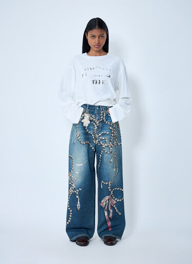 Acne Studios Printed Jeans Blue acn0263008