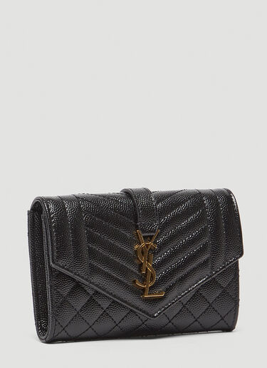 Saint Laurent Matelassé Envelope Wallet Black sla0247137