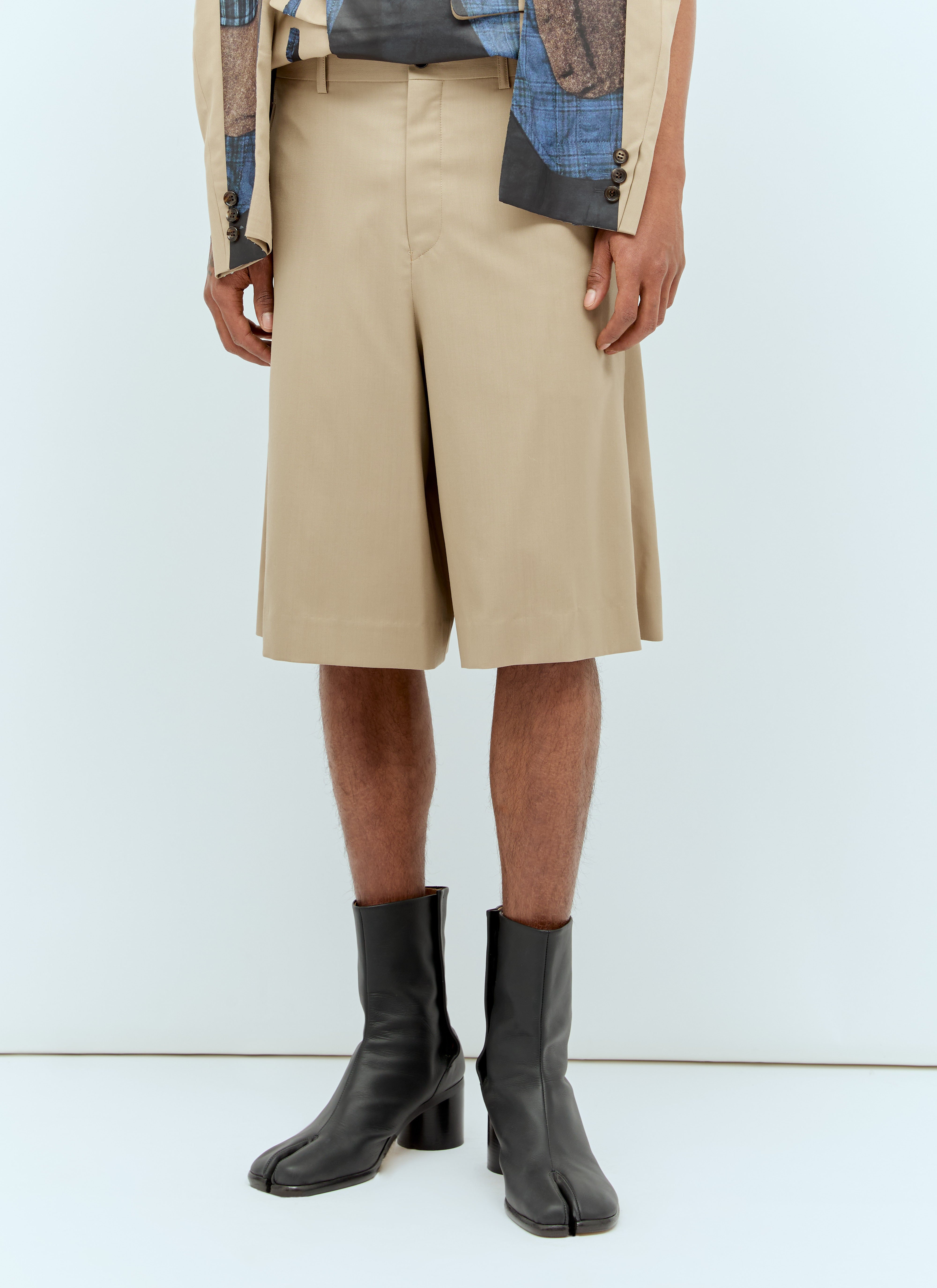 Comme des Garçons Homme Plus Double-Front Bermuda Shorts White hpl0156001