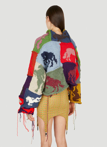 LOUISE LYNGH BJERREGAARD Pony Patchwork Knit Sweater Multicolour llb0250001