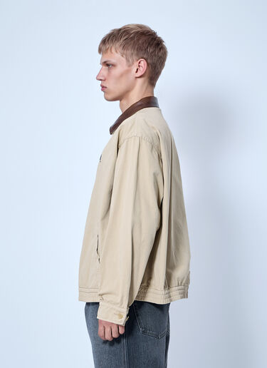 LN-CC® - Prada: Zip-Up Jacket with Contrast Collar - Beige Prada Zip-Up Jacket with Contrast Collar Beige pra0166201