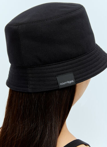 Courrèges Logo Embroidery Bucket Hat Black cou0356002