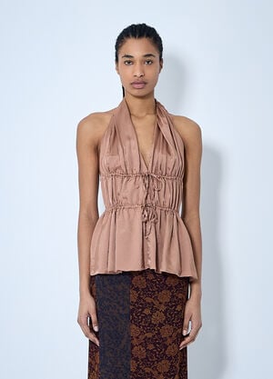 JW Anderson Drawstring Halterneck Top Brown jwa0260006