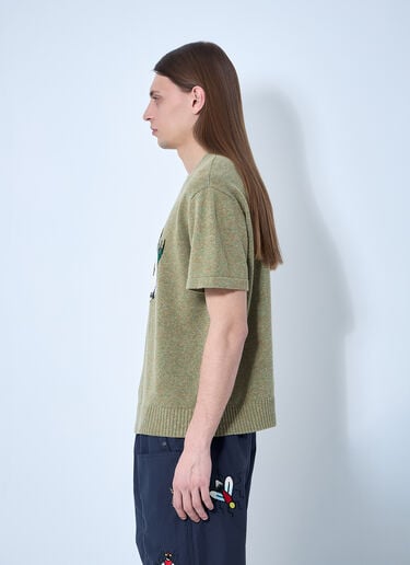 Embroidered Short Sleeve Sweater Brain Dead x SOUTH2 WEST8 Embroidered Short Sleeve Sweater Olive brw0160001