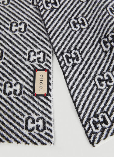 Gucci GG Diagonal Stripe Scarf Black guc0247272