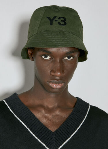 Y-3 Logo Embroidery Bucket Hat Green yyy0354021