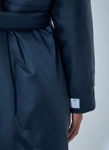 Max Mara Hooded Quilted Coat with Belt Blue max0263204