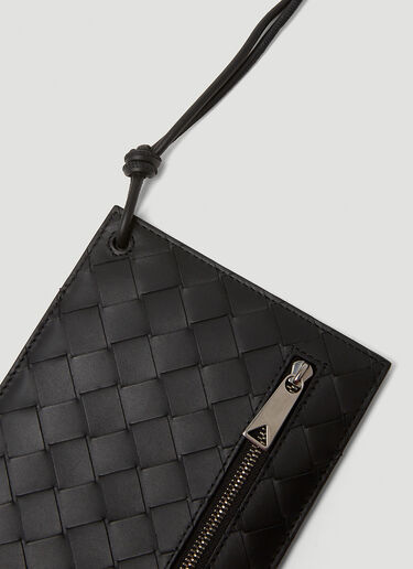 Bottega Veneta Intreccio Lanyard Wallet Black bov0149073