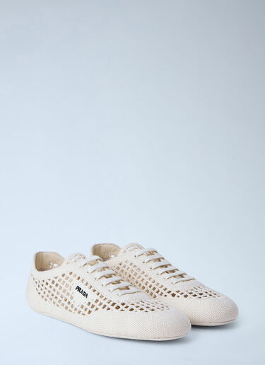 Prada Collapse Crochet Sneakers Cream pra0264041