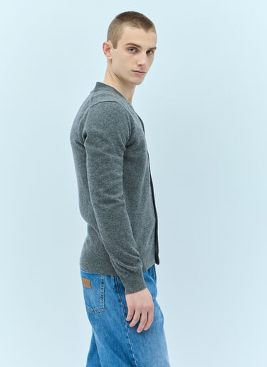 Comme Des Garçons PLAY 徽标贴饰羊毛开衫 灰色 cpl0355022