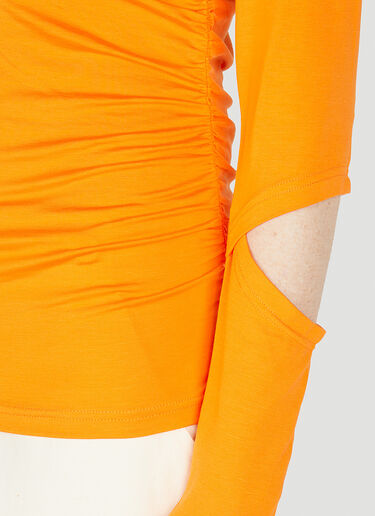 GANNI Cutout Long Sleeve Top Orange gan0252011