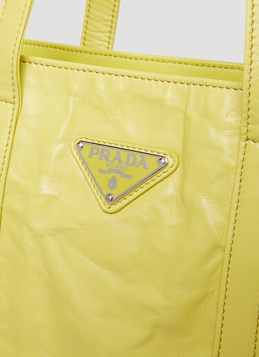 Prada Logo Plaque Tote Bag Yellow pra0252061