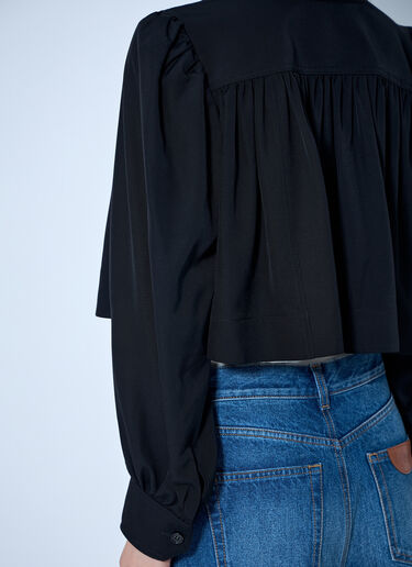 LN-CC® - Chloé: Gathered Cropped Jacket - Black Chloé Gathered Cropped Jacket Black chl0265010