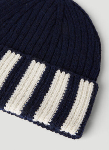 Thom Browne 4 Bar Stripe Beanie Hat Navy thb0151025