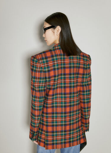 Saint Laurent Oversized Tartan Wool Blazer Red sla0254027