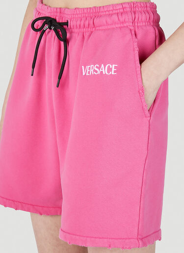 Versace 로고 프린트 트랙 쇼츠 핑크 vrs0251019