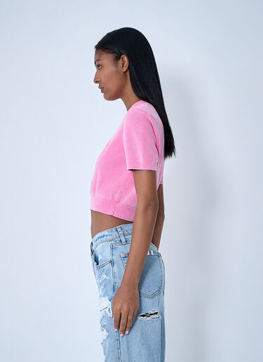 Logo Motif Knitted Top Alexander Wang Logo Motif Knitted Top White awg0261006