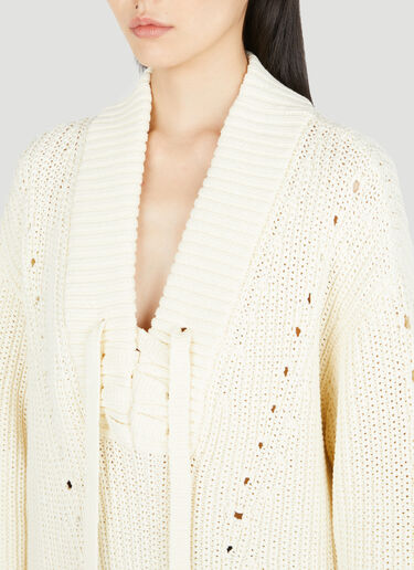 Lace-Up Knit Sweater Gucci Lace-Up Knit Sweater White guc0253021