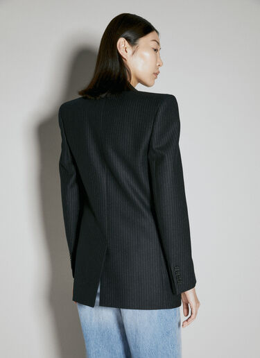 Saint Laurent Wool Pinstripe Blazer Black sla0253033