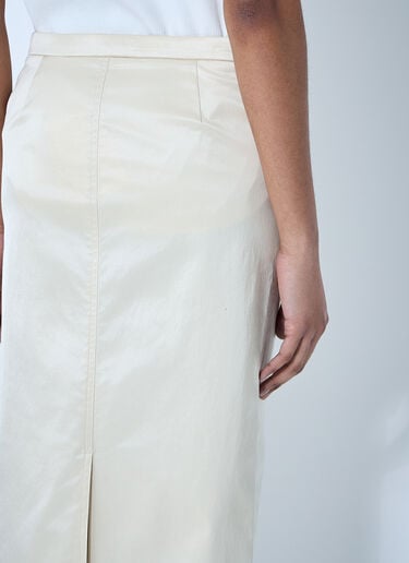 TOTEME Cotton-Blend Midi Skirt Beige tot0260021