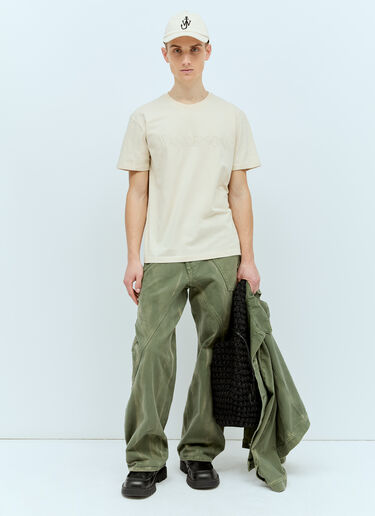 JW Anderson 로고 자수 티셔츠 베이지 jwa0156006
