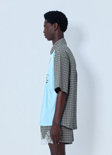 Martine Rose Patchwork Cotton Polo Shirt Blue mtr0164012