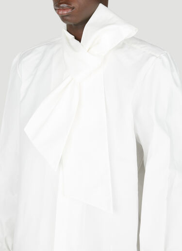 Saint Laurent Lavallière Neck Shirt White sla0154016