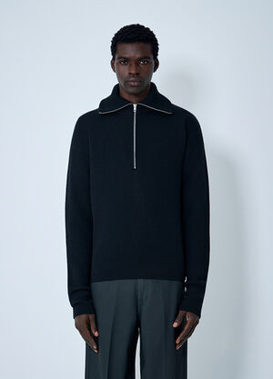 Lemaire Wool Half-Zip Sweater Black lem0162014