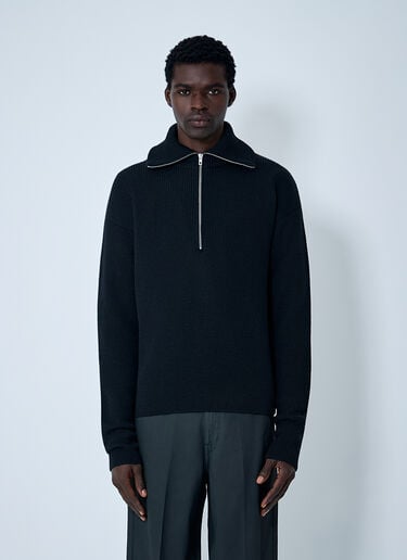 Wool Half-Zip Sweater Lemaire Wool Half-Zip Sweater Black lem0162014