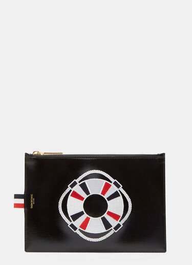 Thom Browne Embroidered Buoyancy Ring Coin Purse Black thb0127007