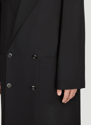 Alexander McQueen 双排扣包肩袖大衣 黑色 amq0152013