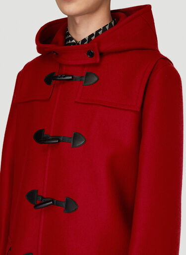 Saint Laurent Leather-Trimmed Wool Coat Red sla0138010