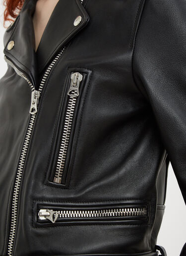 Acne Studios Mock Motorcycle Leather Jacket BLACK acn0229001