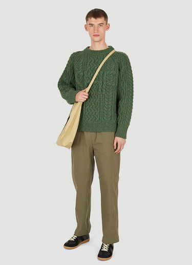 Sky High Farm Workwear Cable Knit Sweater Dark Green skh0350007