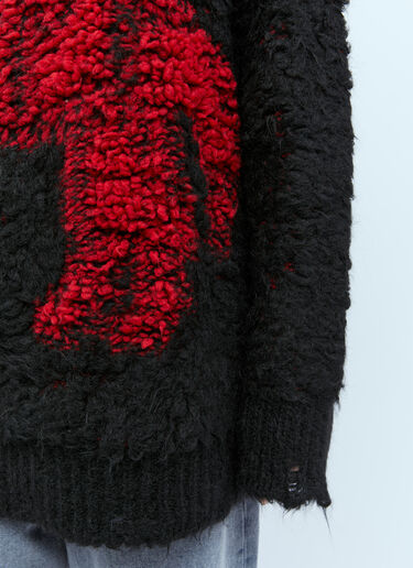 Stella McCartney Pixel Horse Jacquard Knit Sweater Black stm0254005