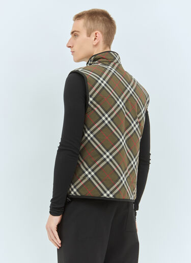 Burberry Check Padded Gilet Green bur0157014