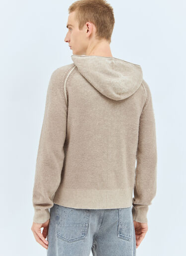 Acne Studios Wool-Blend Zip-Up Hooded Cardigan Beige acn0157020